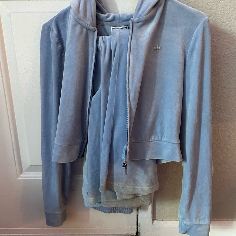 Women's Blue Velour Juicy Couture Tracksuit
